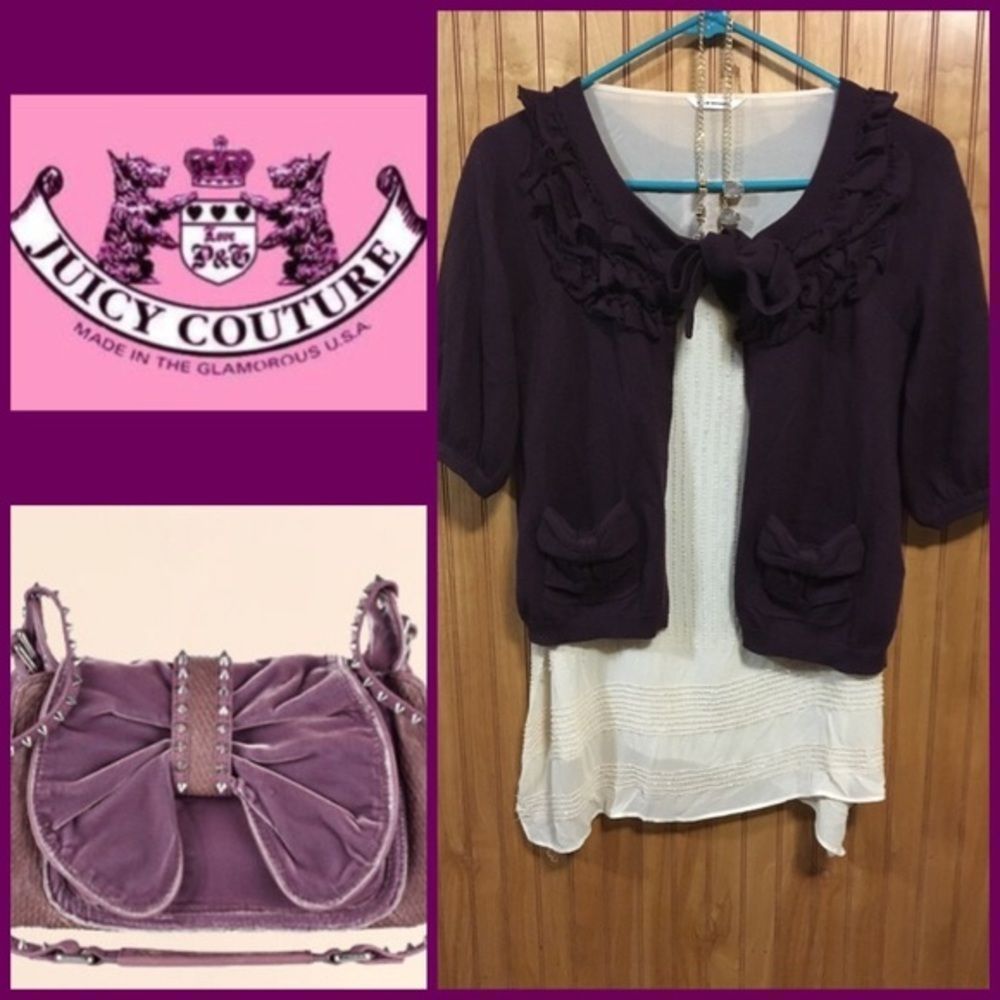 Juicy Couture Bow Tie Cardigan Sz S